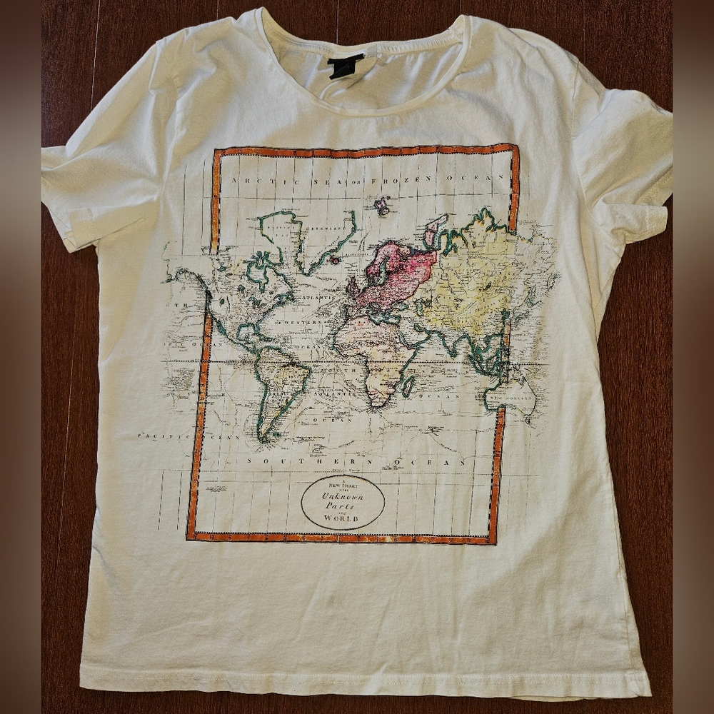 H&M mens atlas print T-shirt
